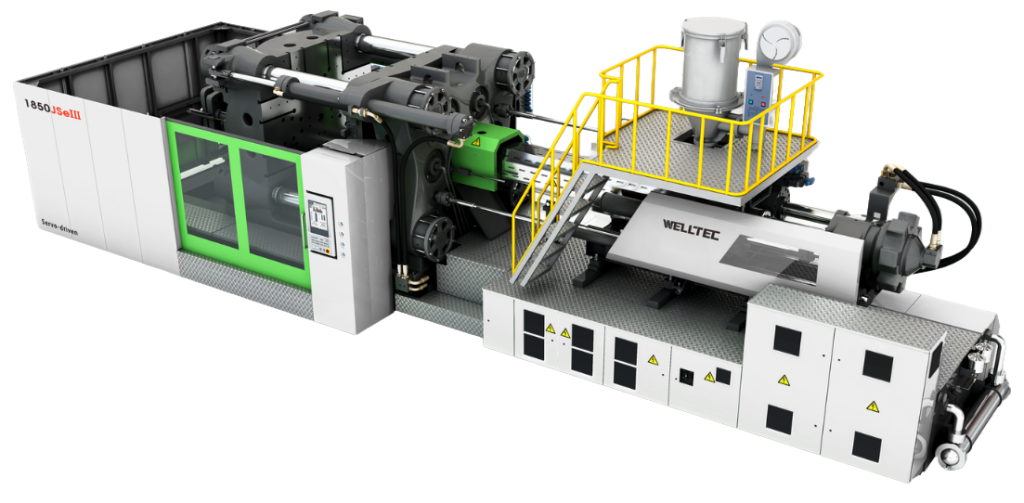 Welltec JSEIII iki plakalı servo enjeksiyon makinesi – KEBA kontrol sistemi, modüler enjeksiyon ünitesi ve hassas kalıp kilitleme teknolojisi