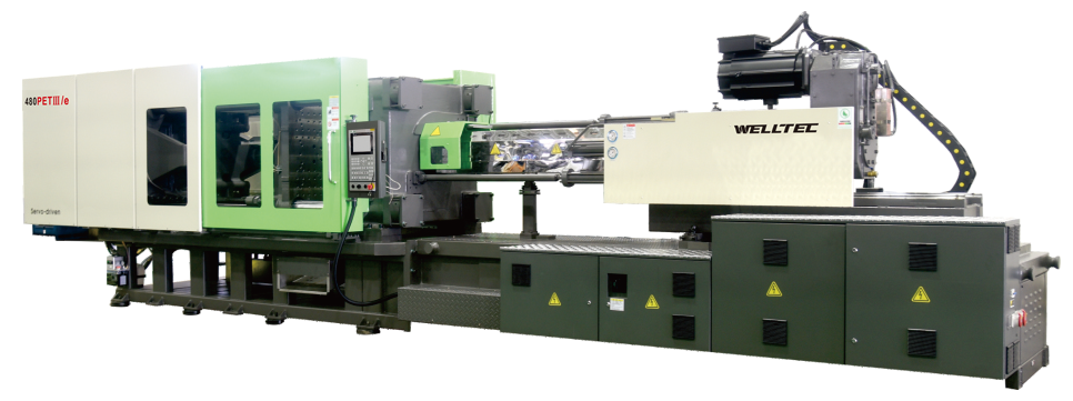 Welltec PET preform enjeksiyon makinesi, geniş açılma mesafesi ve yüksek verimli bimetalik vida tasarımıyla PET şişe preform üretimi için optimize edilmiştir.